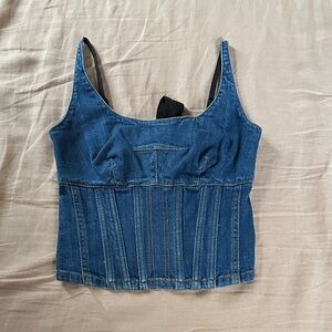 Anthropologie Blue Denim Crop Top